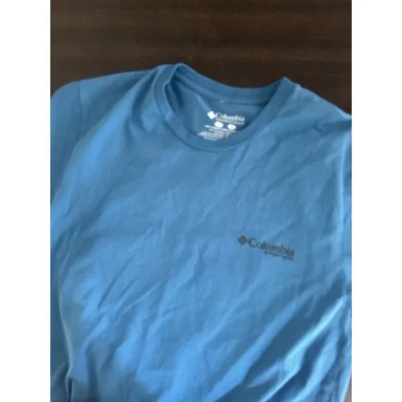 Men’s Columbia Pfg Blue Short Sleeve T-shirt Medium - Picture 3 of 3